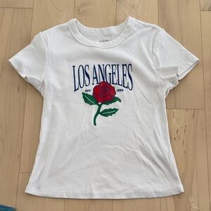 Old Navy White Tee with Blue and Red Graphic